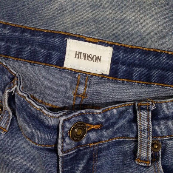 Hudson Kids Girls Distressed Crop Slim Straight Leg Boyfriend Jeans 14 Denim - Picture 5 of 13